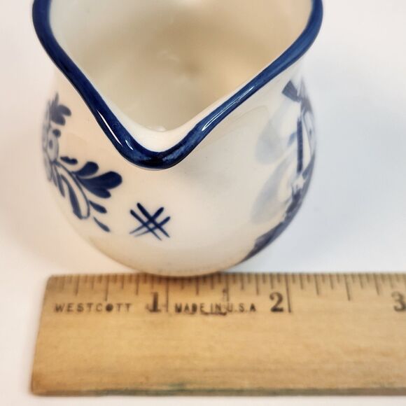 Delft Blue Mini Ceramic Creamer, Covered Sugar Bowl w/Tray Hand Painted 3 Pc Set - Picture 16 of 16
